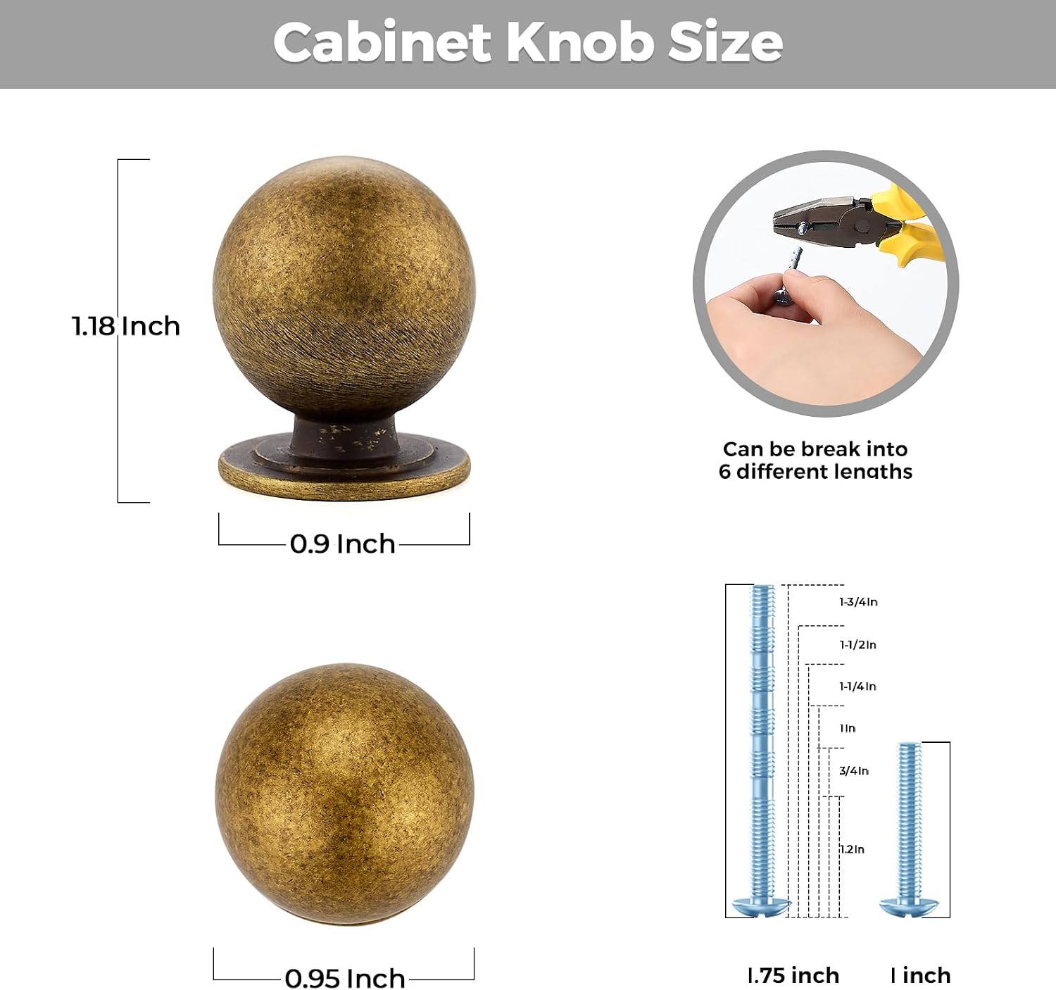 Detalle de Ravinte Decor RDYN31GHHG2 Antique Brass Cabinet Knobs, 0.95-Inch Round Zinc