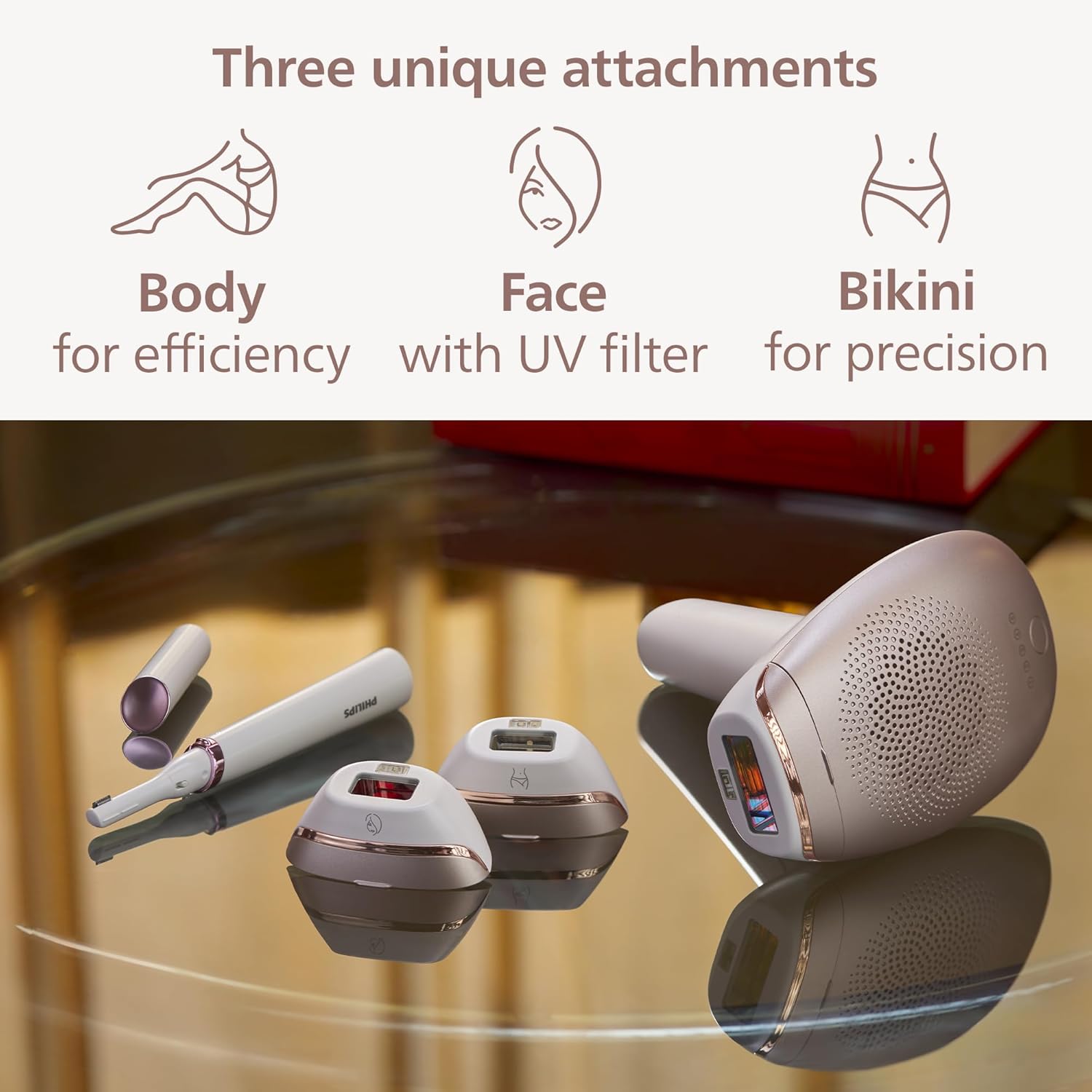 Thumbnail 4 de Philips Lumea 7000 Series BRI923/00 IPL hair removal device with satin compact pen trimmer and 3 attachments