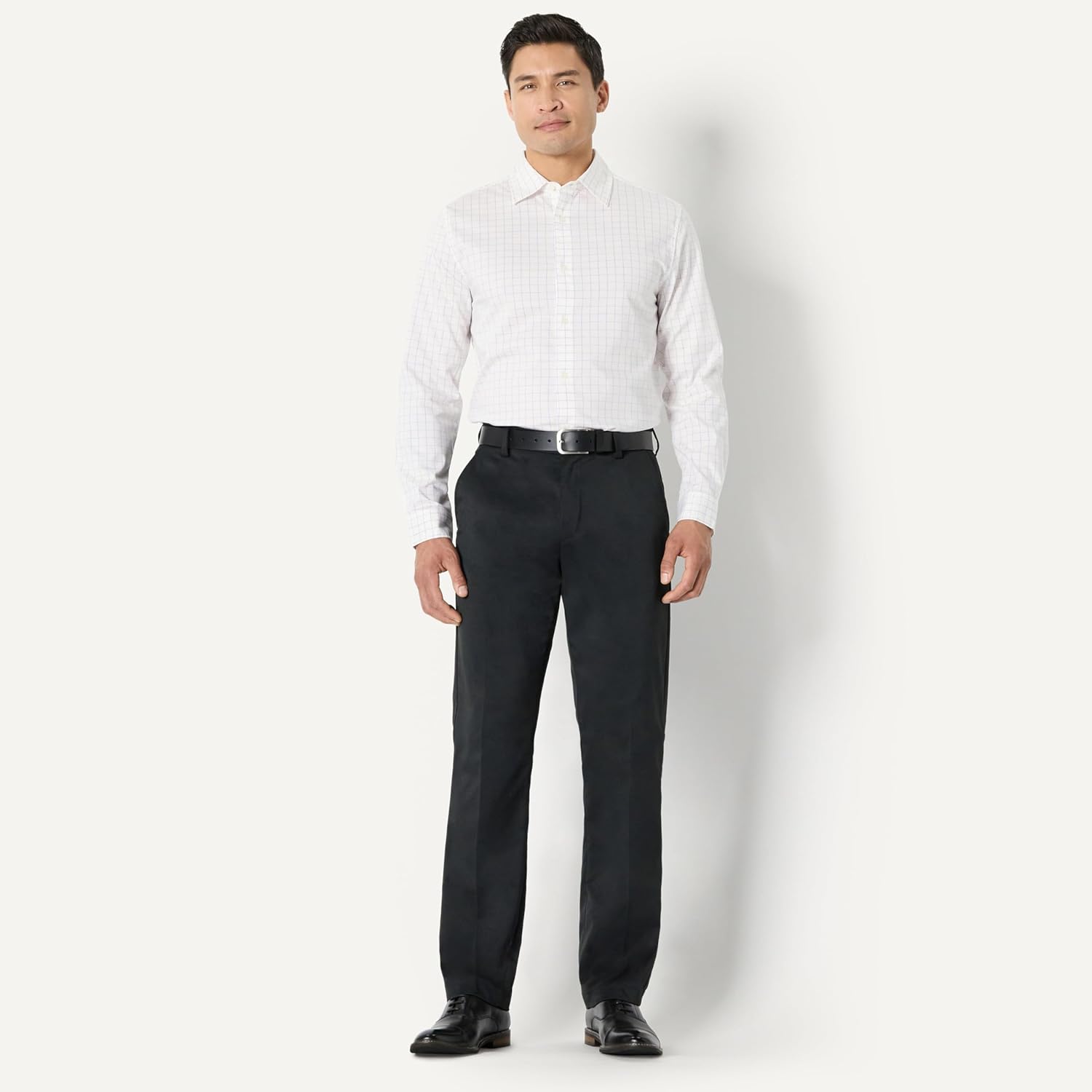 Detalle de Amazon Essentials Men's Regular Fit Long Sleeve Wrinkle Resistant Stretch Dress Shirt