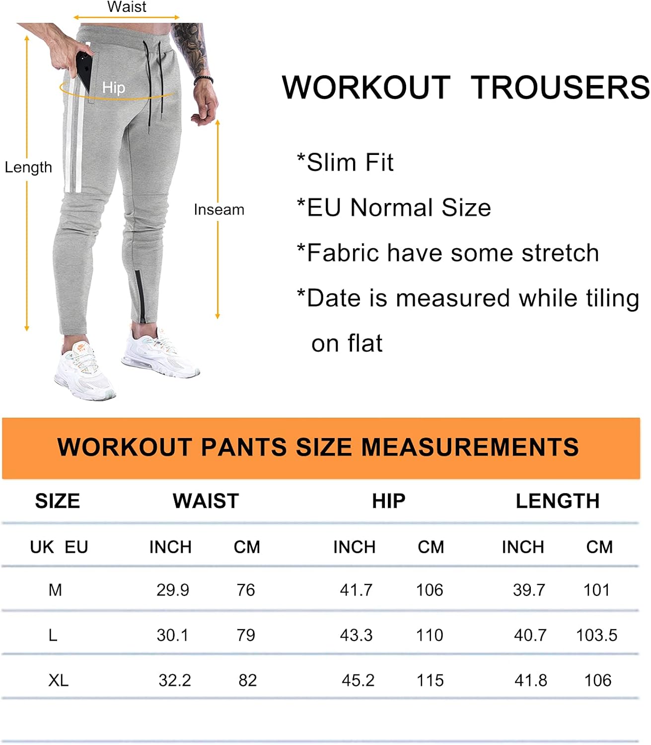 Thumbnail 6 de Suwangi Pantalon de jogging homme léger avec poches zippées pour sport et entraînement
