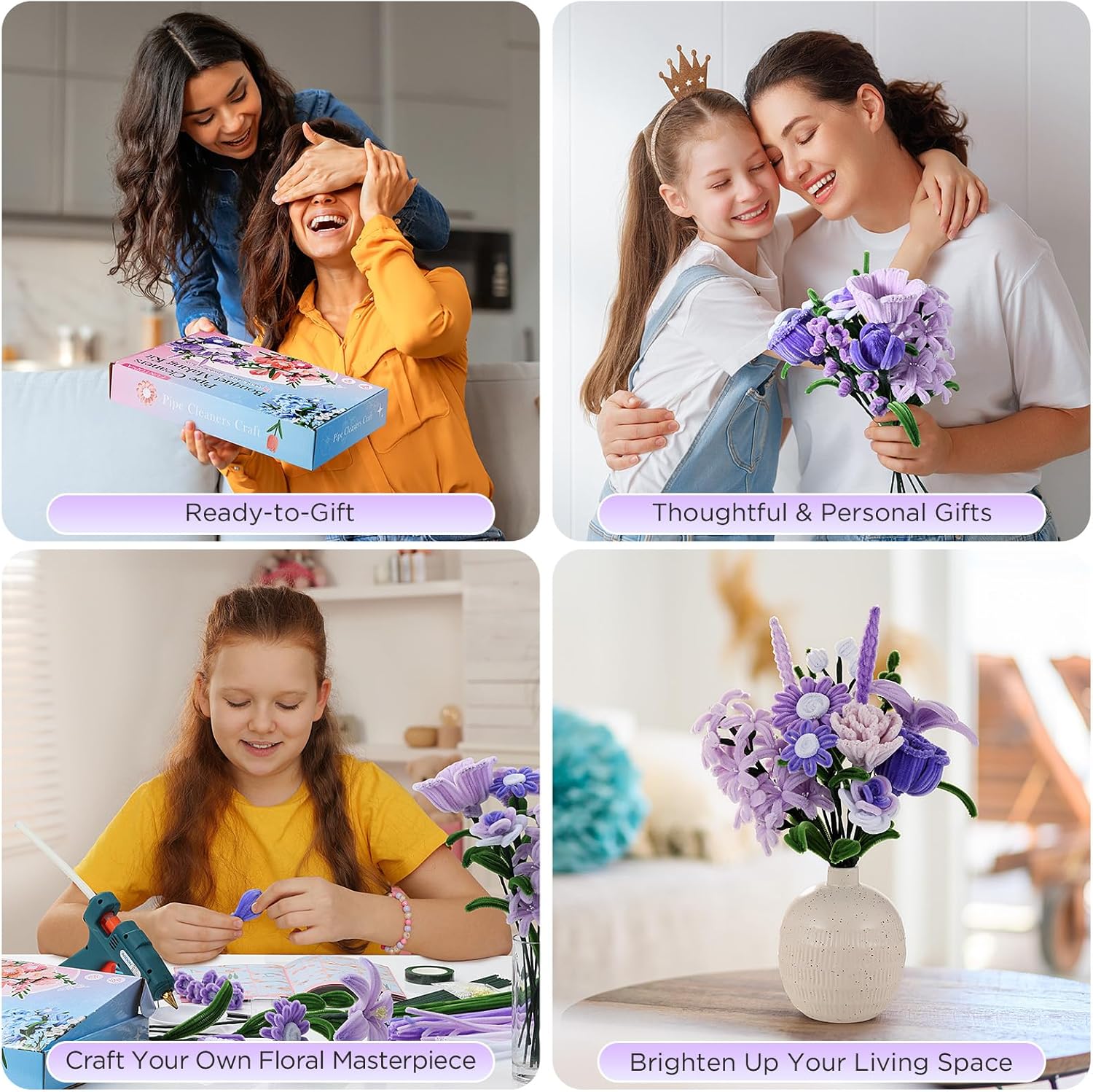 Thumbnail 5 de Funtopia Pipe Cleaner Flowers: 540-Piece Craft Kit for DIY Bouquets