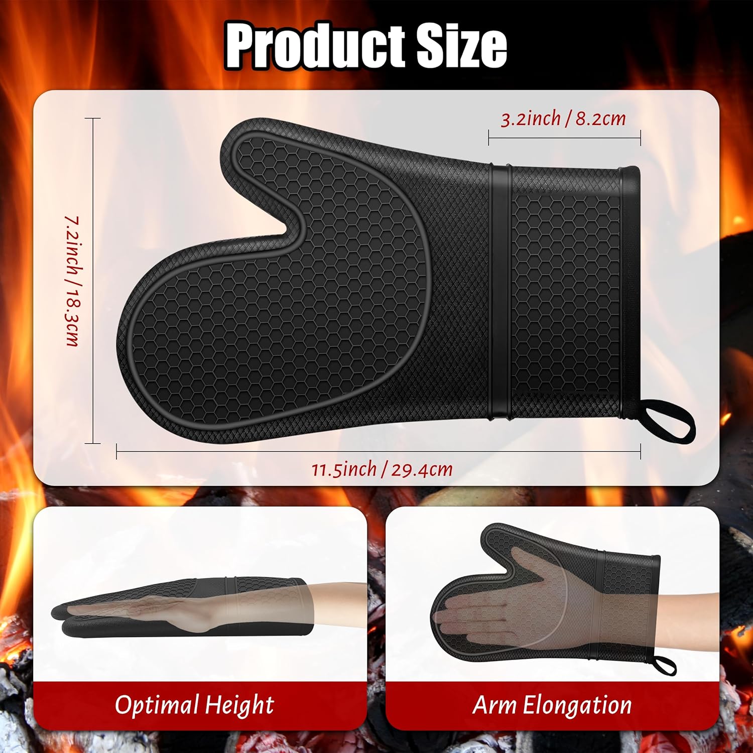 Thumbnail 3 de Oven mitts anti-slip silicone 500 ℉