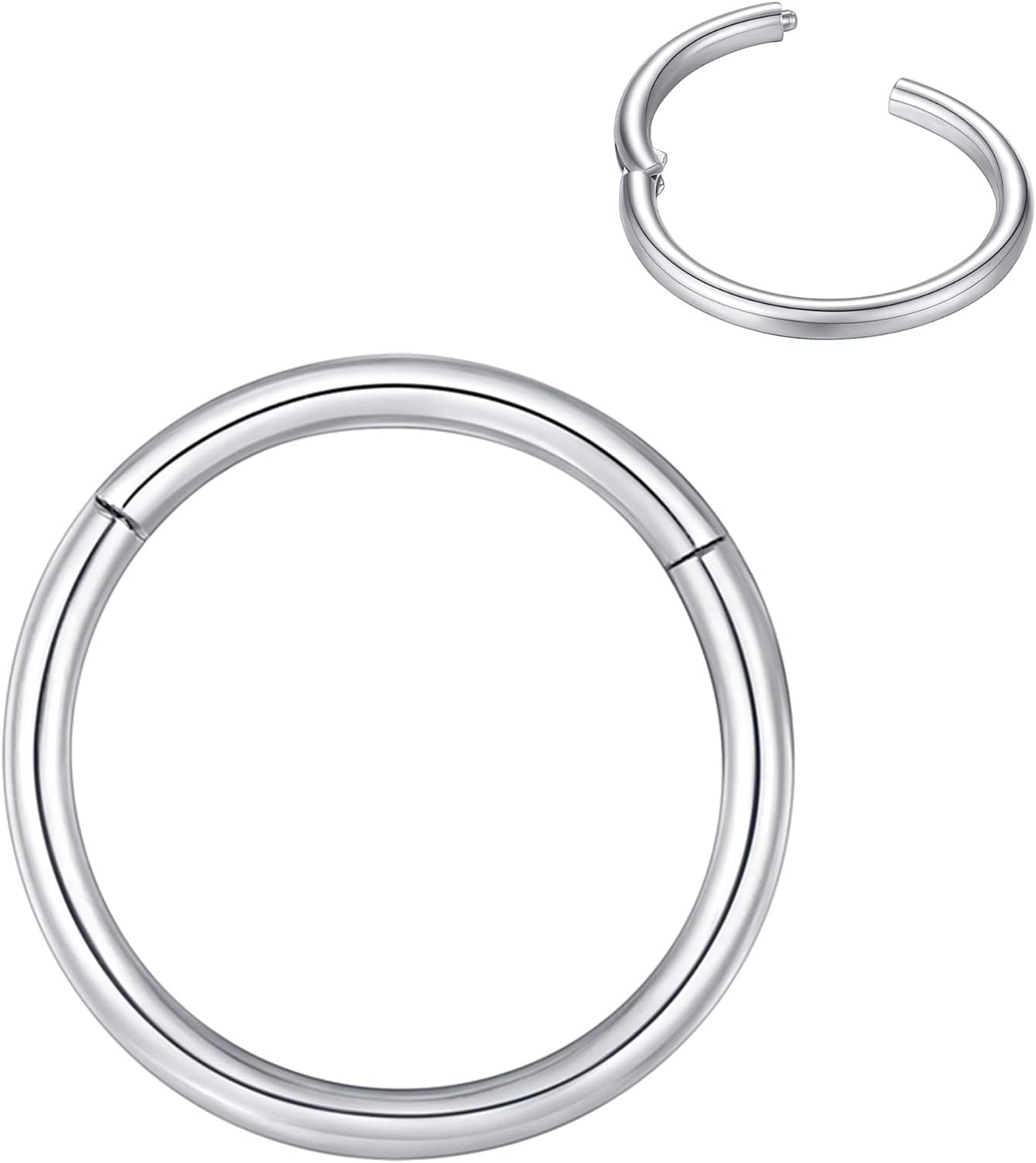 BLESSMYLOVE Nasenring Hoop 316L Chirurgenstahl – Klickring mit 0,8–2,0 mm Stabstärke (6 mm InnenØ)