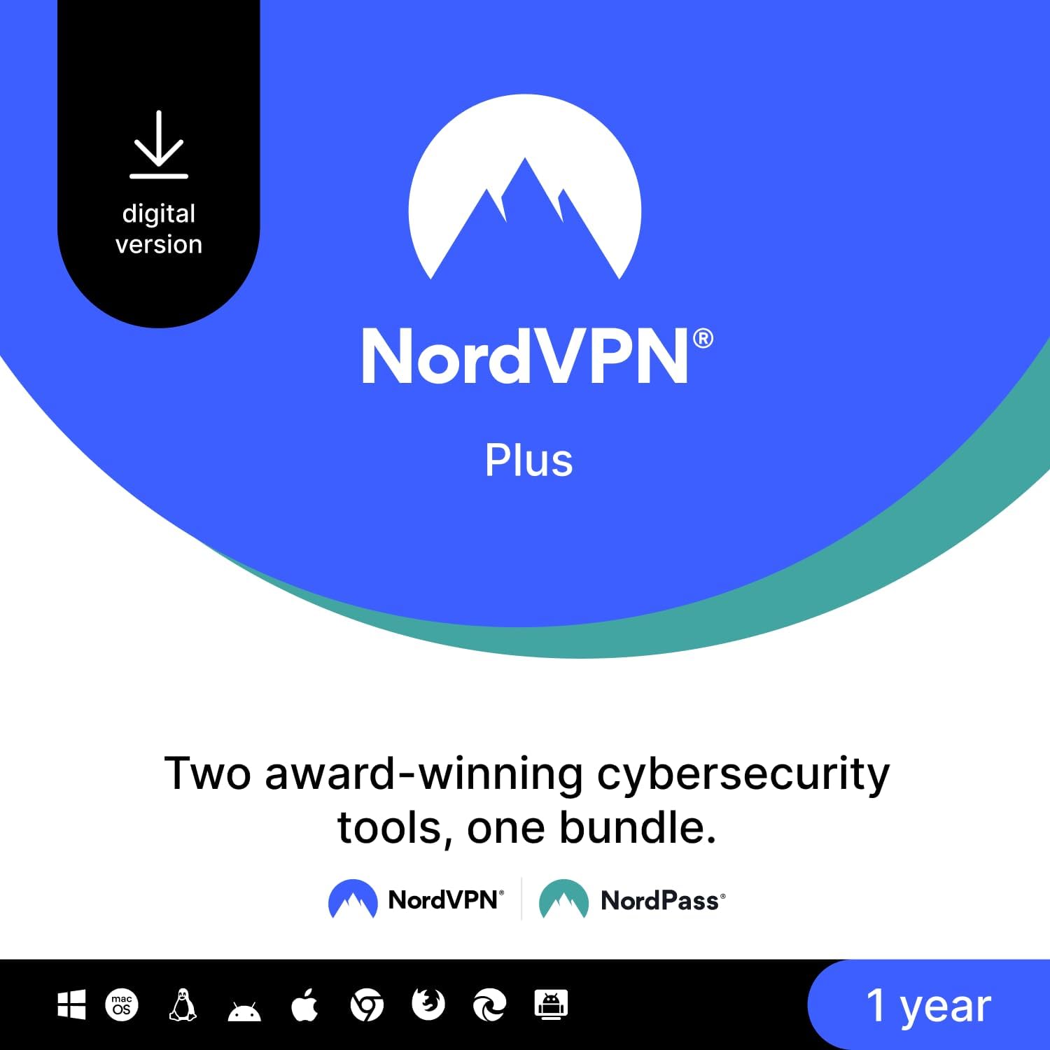 Detalle de NordVPN Plus: 1-Year VPN & Password Manager Software Bundle (Digital Code)