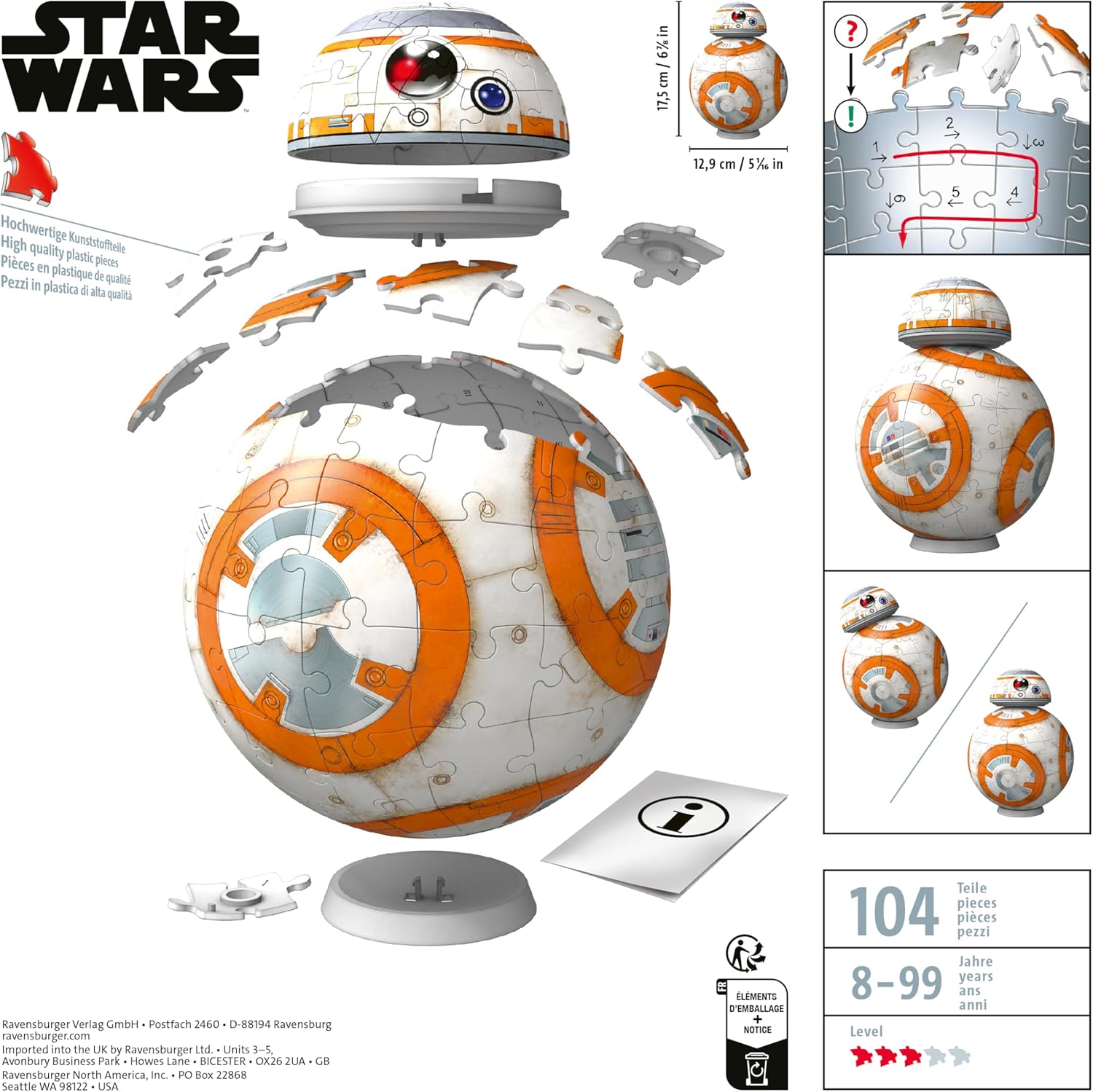 Thumbnail 6 de Ravensburger 3D Puzzle 11578 BB-8 – Astromech-Druide als Puzzle-Ball