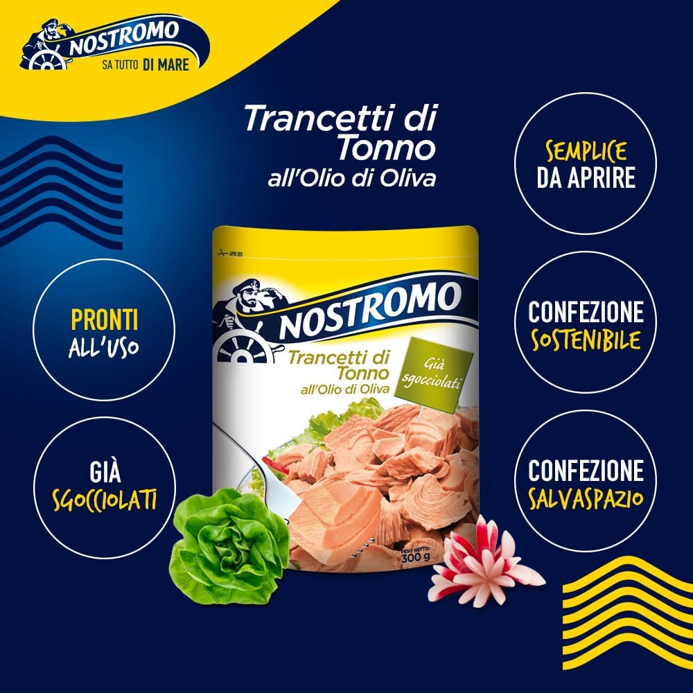 Thumbnail 4 de Nostromo Trancetti di Tonno all'Olio di Oliva, 300 g – già sgocciolati, pronti all’uso