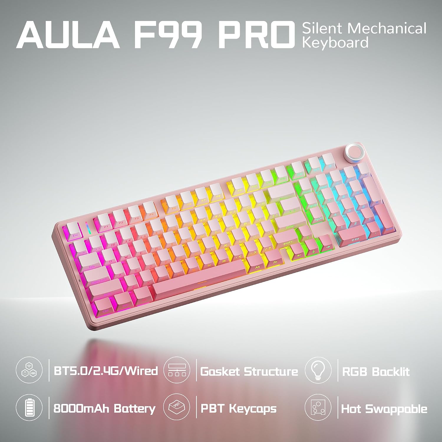 Detalle de AULA Wireless Mechanical Keyboard F99 Pro