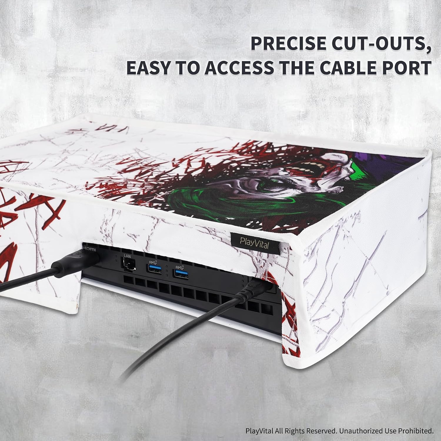 Detalle de PlayVital Horizontal Dust Cover for PS5 Slim Disc Edition: Nylon Shield for the New Smaller Design