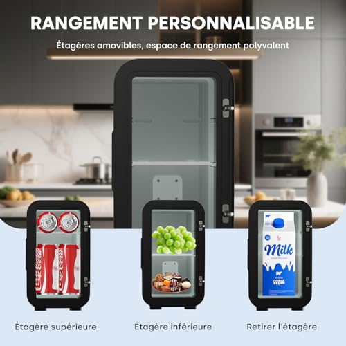 Thumbnail 7 de Enventor Mini Frigo 6L : réfrigération et chauffage nomade, 230V/12V, noir
