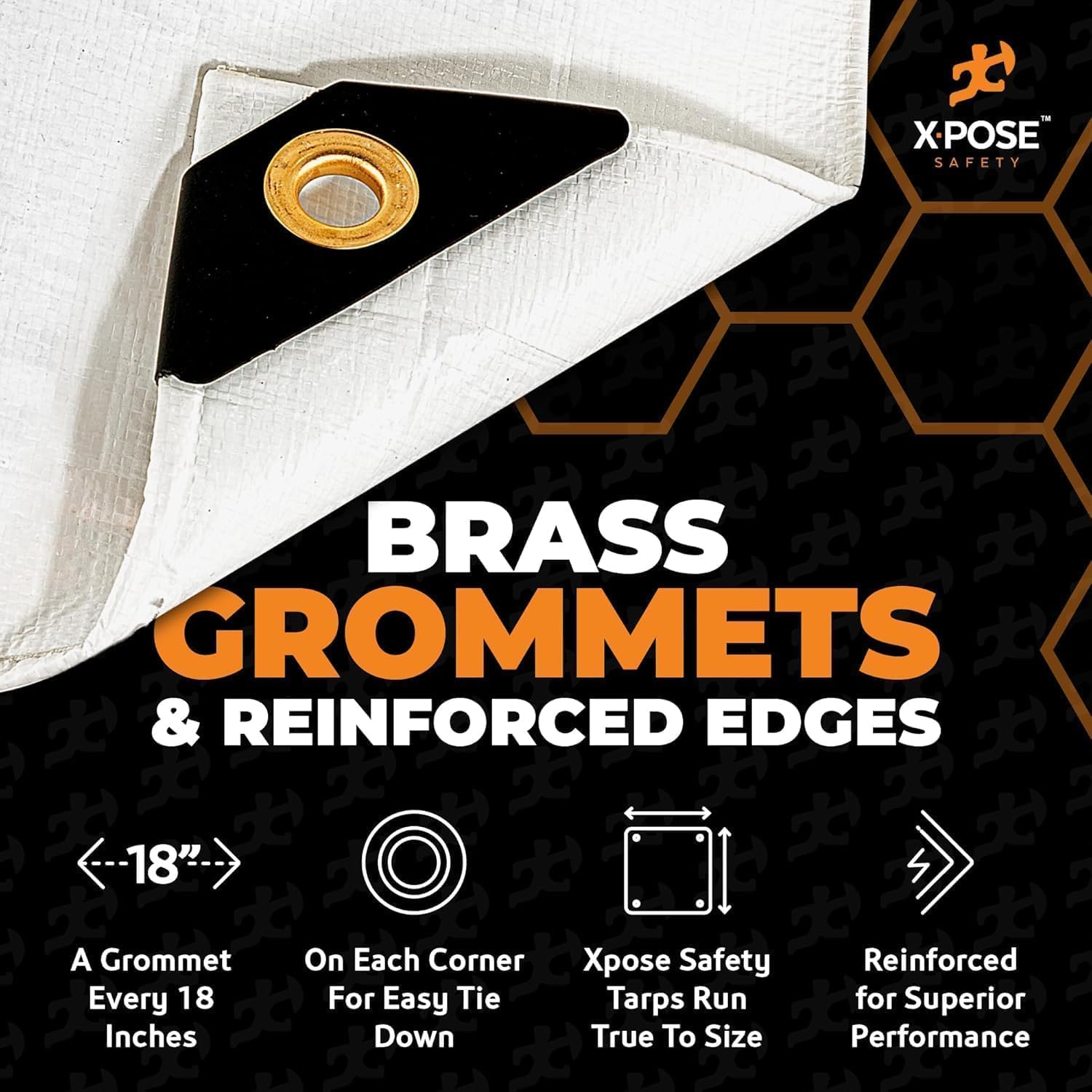 Thumbnail 3 de Heavy Duty White Poly Tarp 20' x 40' by Xpose Safety
