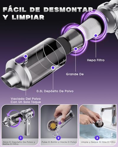 Thumbnail 6 de Ortiny Aspirador de Mano 28000PA: potencia sin cable para coche y hogar