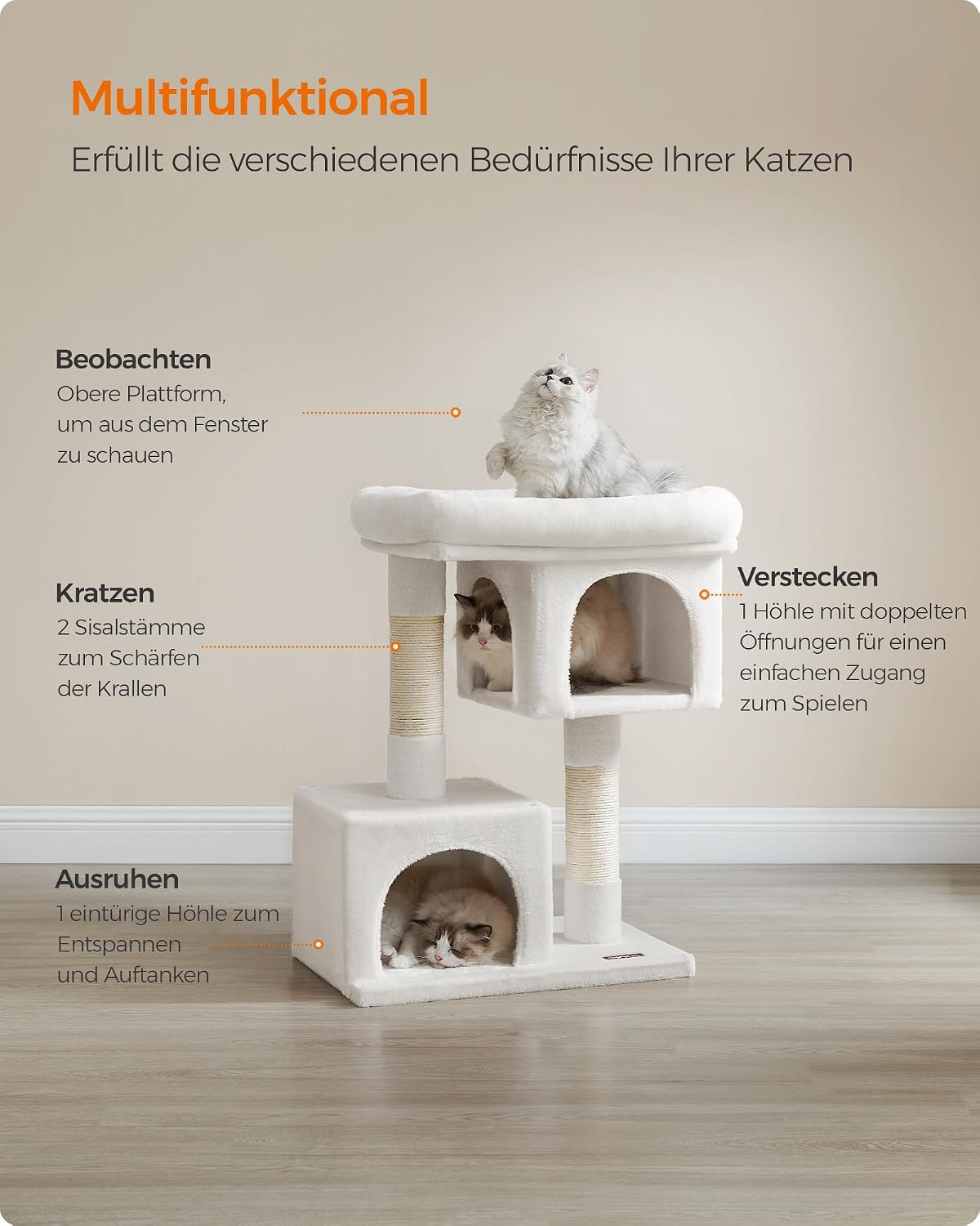 Thumbnail 4 de Feandrea PCT061T01 Kratzbaum 84 cm für große Katzen 🐱