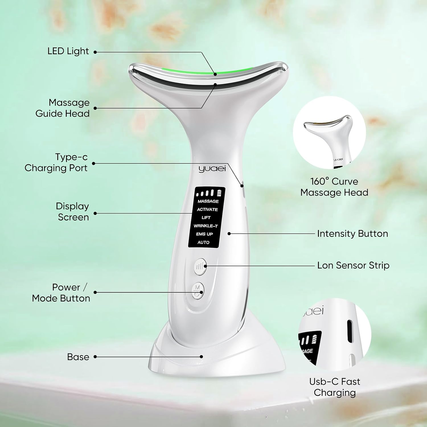 Thumbnail 6 de Face Massager Facial Device Lift: 6-Mode Skin Tightening with 7-Colour LED and 45°C Heat