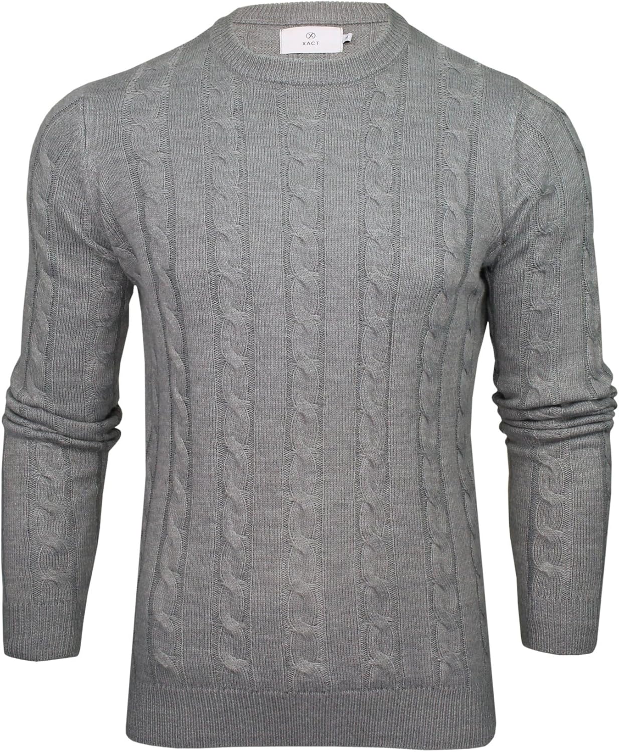 Thumbnail 6 de Xact Men’s Cable Knit Jumper – Crew Neck Pullover with Classic All-Over Cable Pattern