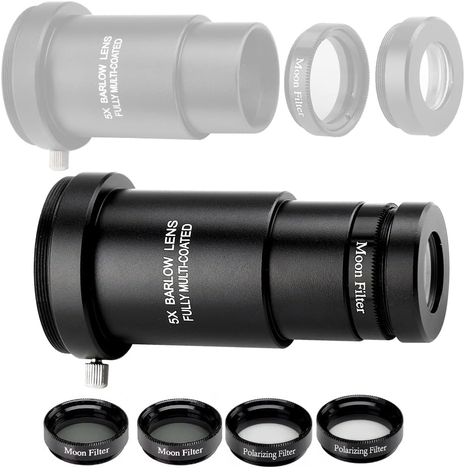 Thumbnail 3 de Starboosa 62° Aspheric Eyepiece Set, 1.25" (23mm/10mm/4mm) with 5x Barlow & 4 Filters – Multi-Coated Optics