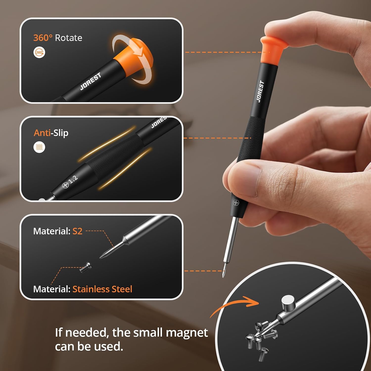 Detalle 2 de JOREST Eyeglass Repair Kit: Complete, Portable Eyeglass Repair Tool Set