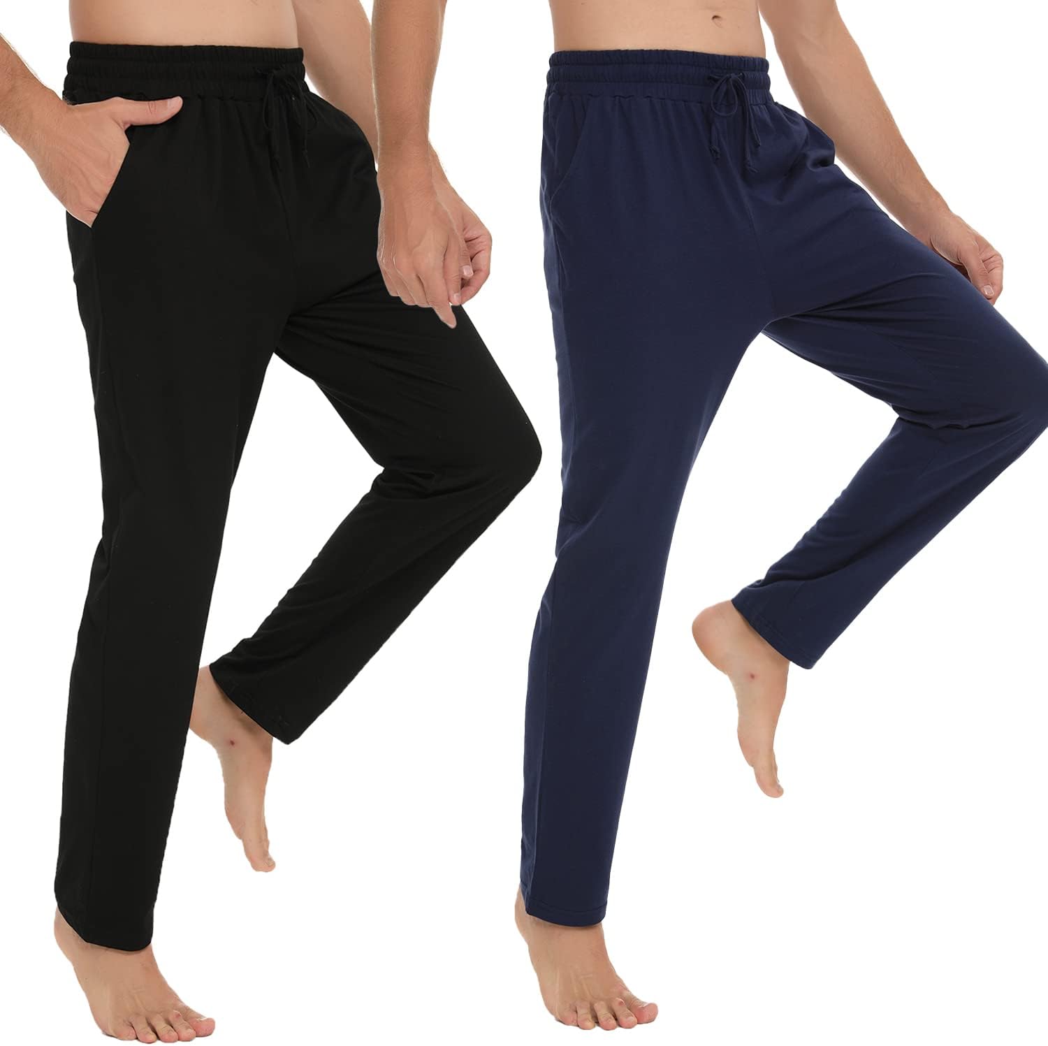 Detalle 2 de Pantalon de pyjama homme Marvmys en 100% coton – long, uni, avec cordon de serrage et poches