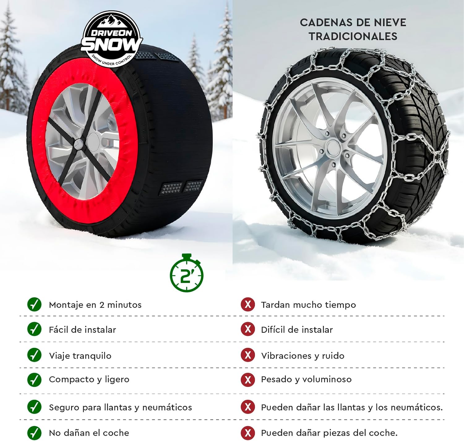 Thumbnail 6 de Eurocali Cadenas Textiles DriveOnSnow XXL 40 km/h