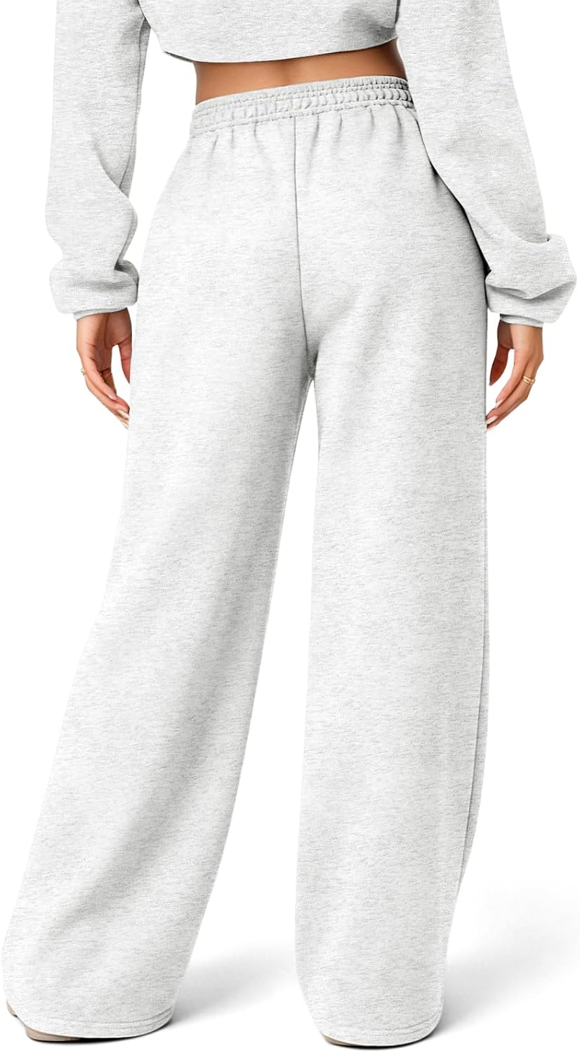Thumbnail 1 de HMIYA Women's Fleece-Lined Wide-Leg Sweatpants, 27.4–27.8 in Inseam