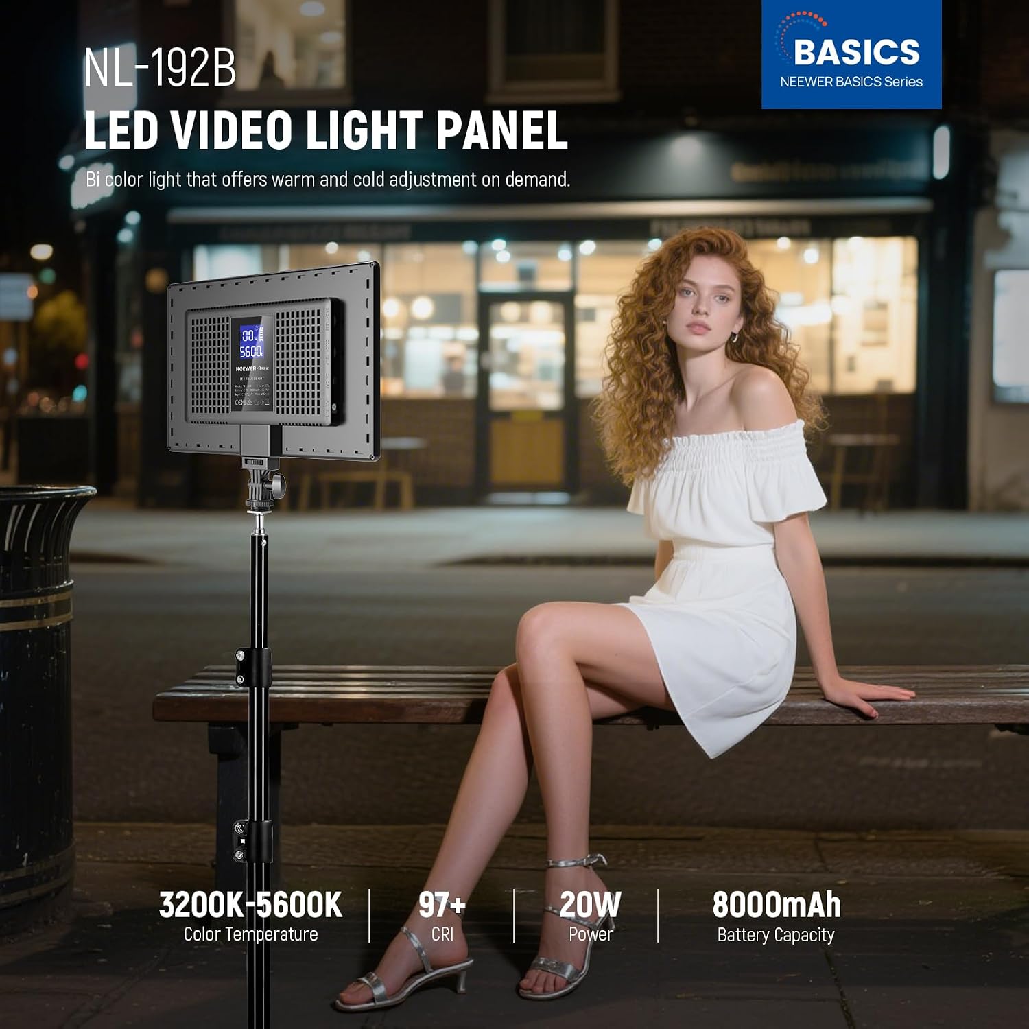 Detalle de NEEWER BASICS NL-192B 13" LED Video Light Panel, Bi-Color, 20W