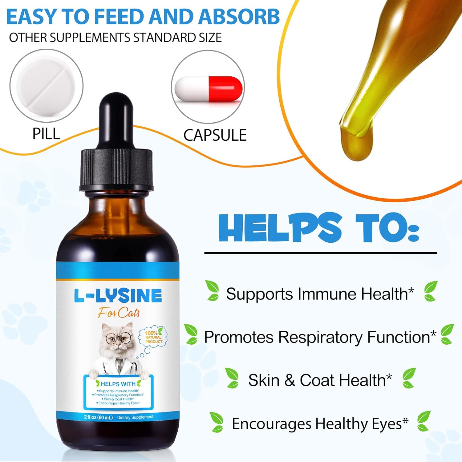 Detalle 2 de L-lysin Katze Tropfen für Immunsystem 60 ml