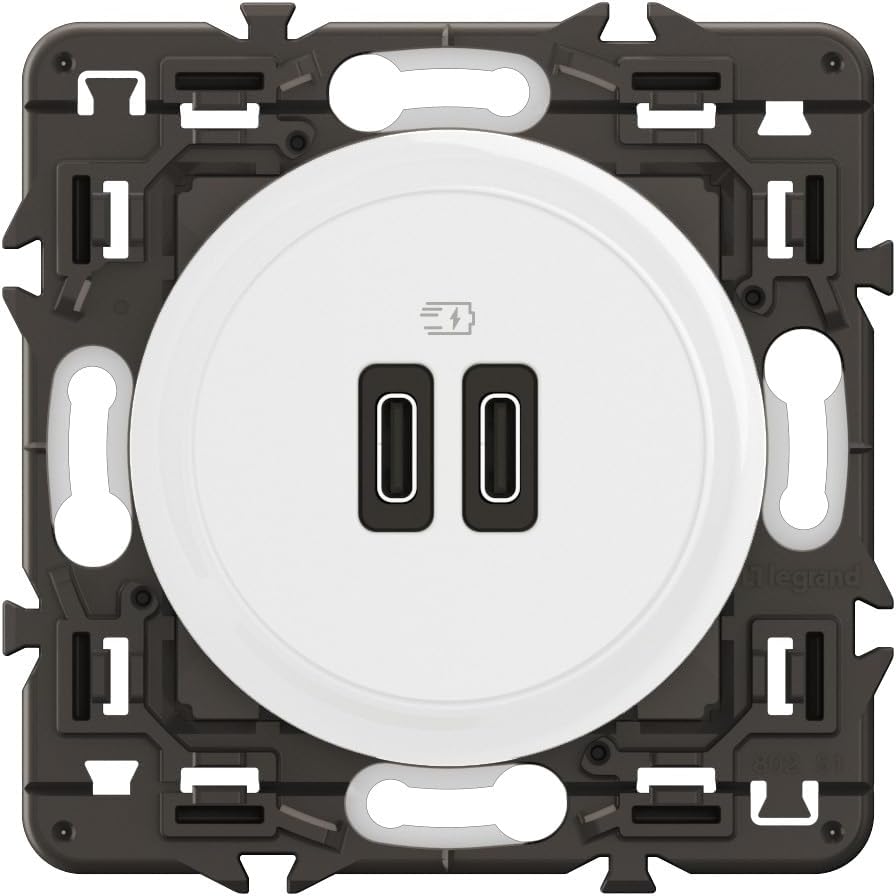 Thumbnail 4 de Legrand Prise USB-C Double Céliane noire (2 ports USB-C, 20W) — prêt à installer
