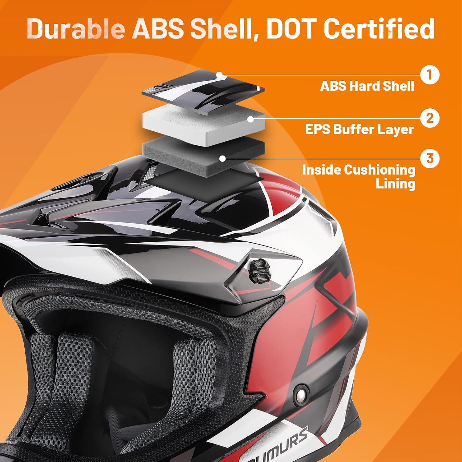 Detalle 1 de OUMURS DOT Adult M Helmet with Visor
