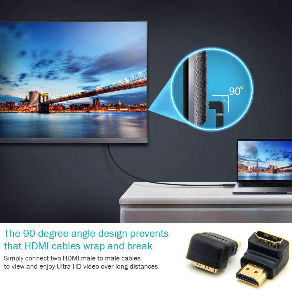 Thumbnail 3 de VMOJO HDMI-Winkeladapter-Set (2 Stück, 90° & 270°) für Typ-A – vergoldete Kontakte, bis 4K