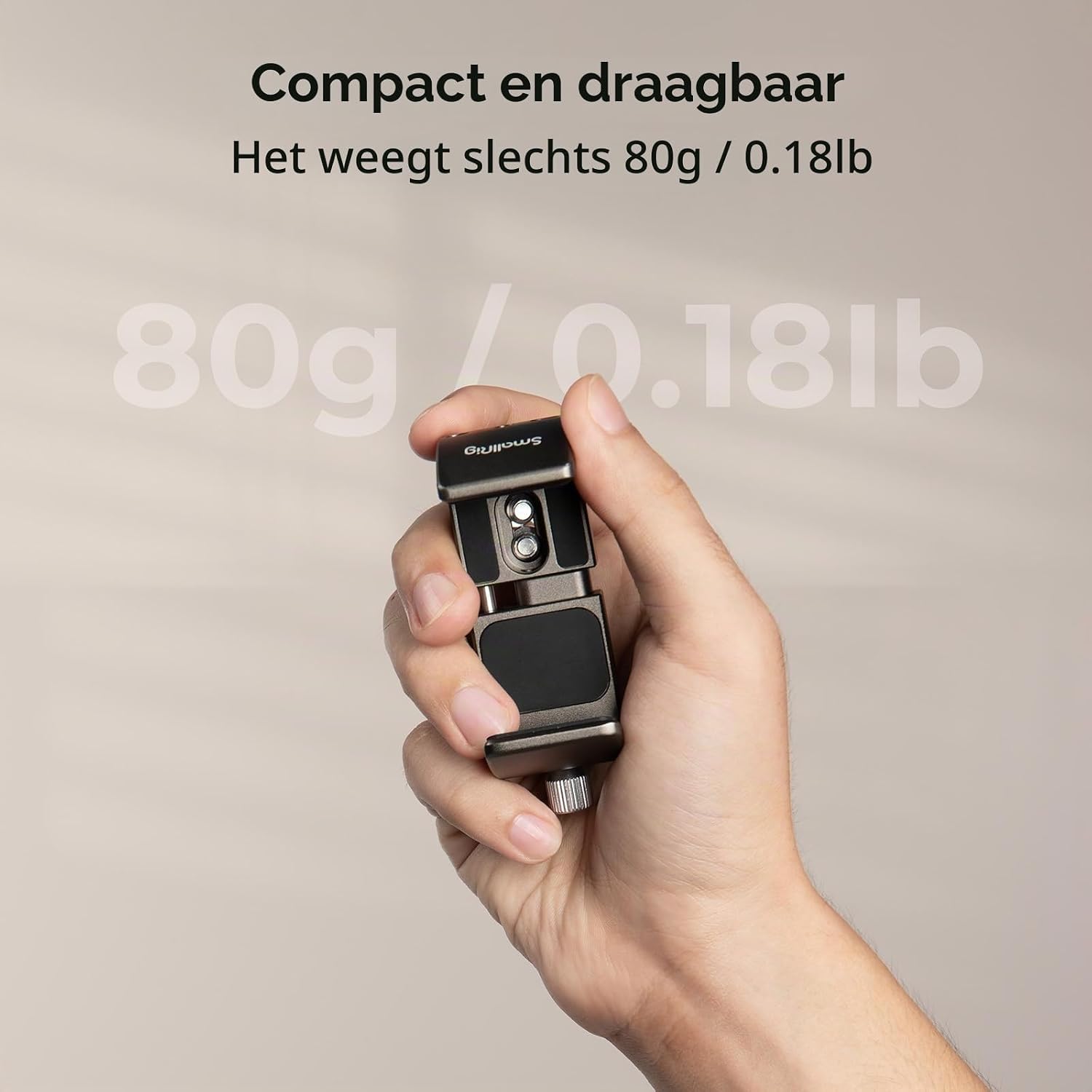 Detalle de SMALLRIG 2790 powerbankhouder van aluminium voor camera- en telefoonrigs