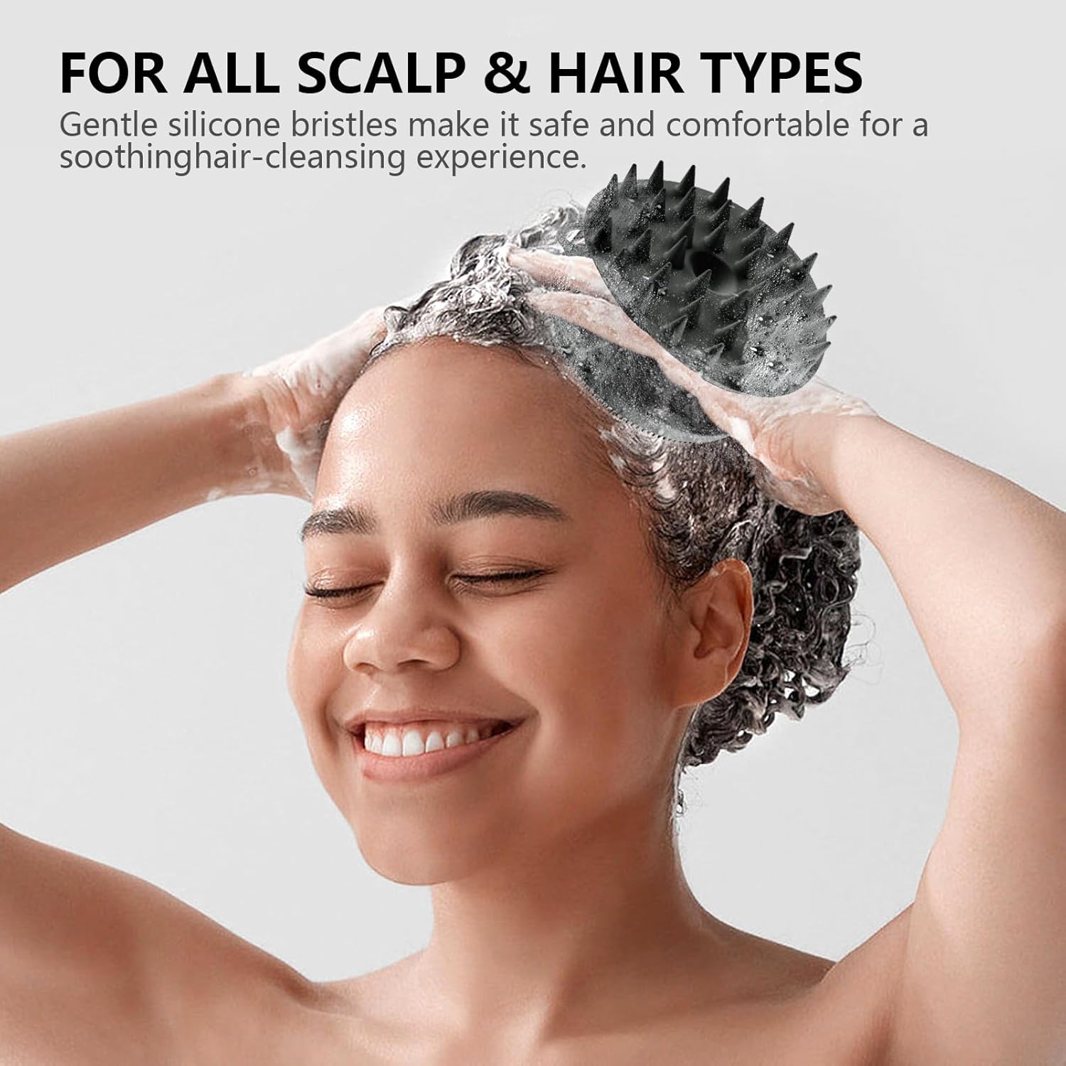 Detalle de BEAUTAIL 2 in 1 Silicone Brush: Body Shower Scrubber and Scalp Massager Shampoo Brush