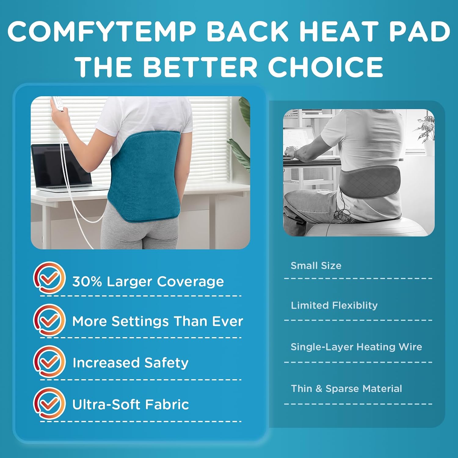 Thumbnail 5 de Comfytemp XL Electric Heat Pad 9 settings