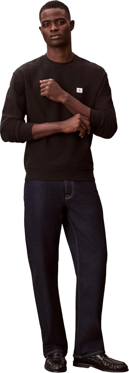 Thumbnail 4 de Calvin Klein Men’s Round Neck Terry Badge Sweatshirt, Black, XL