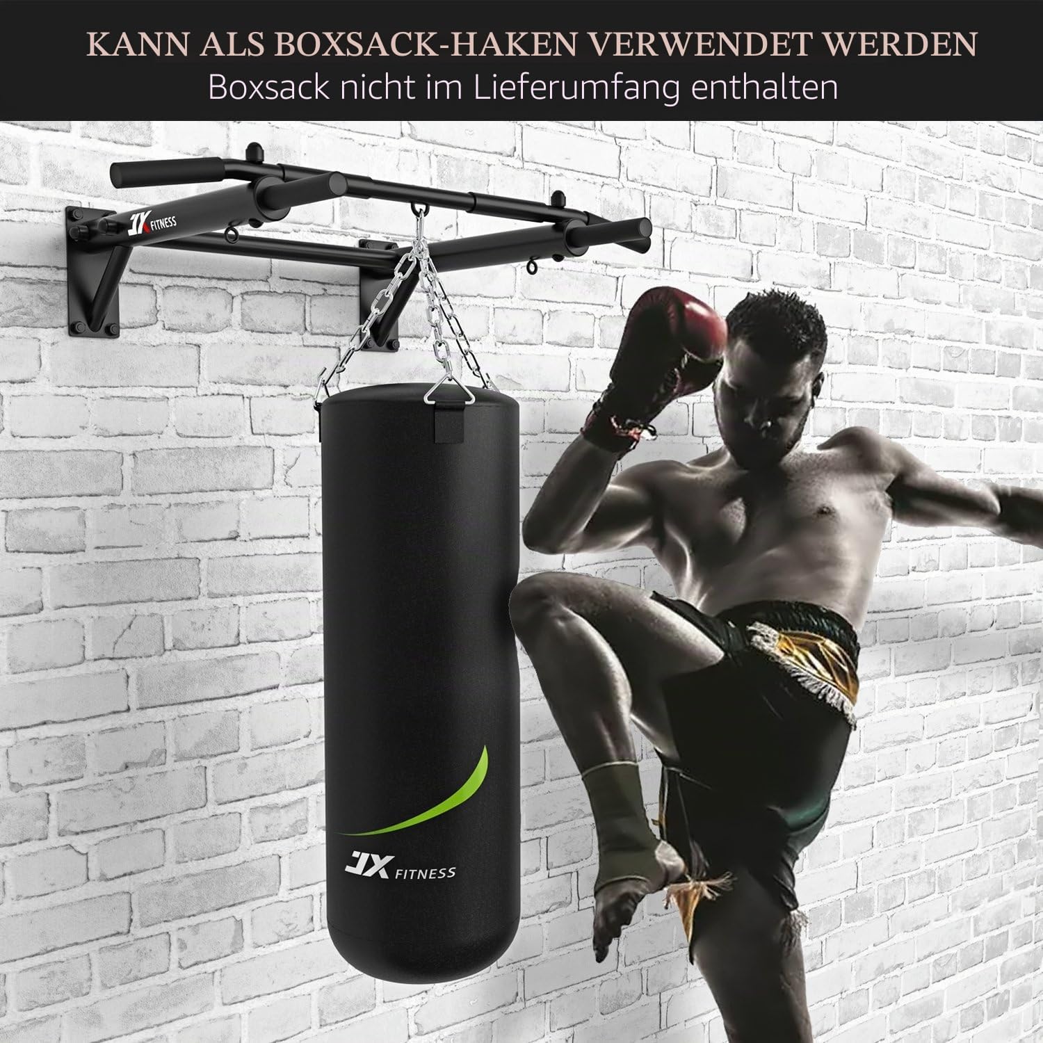 Detalle 2 de JX Fitness Klimmzugstange Wandmontage