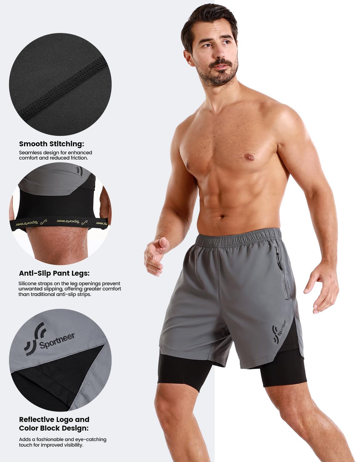 Thumbnail 4 de Sportneer Pantalon de cyclisme pour homme avec rembourrage 3D – Tailles M à 3XL