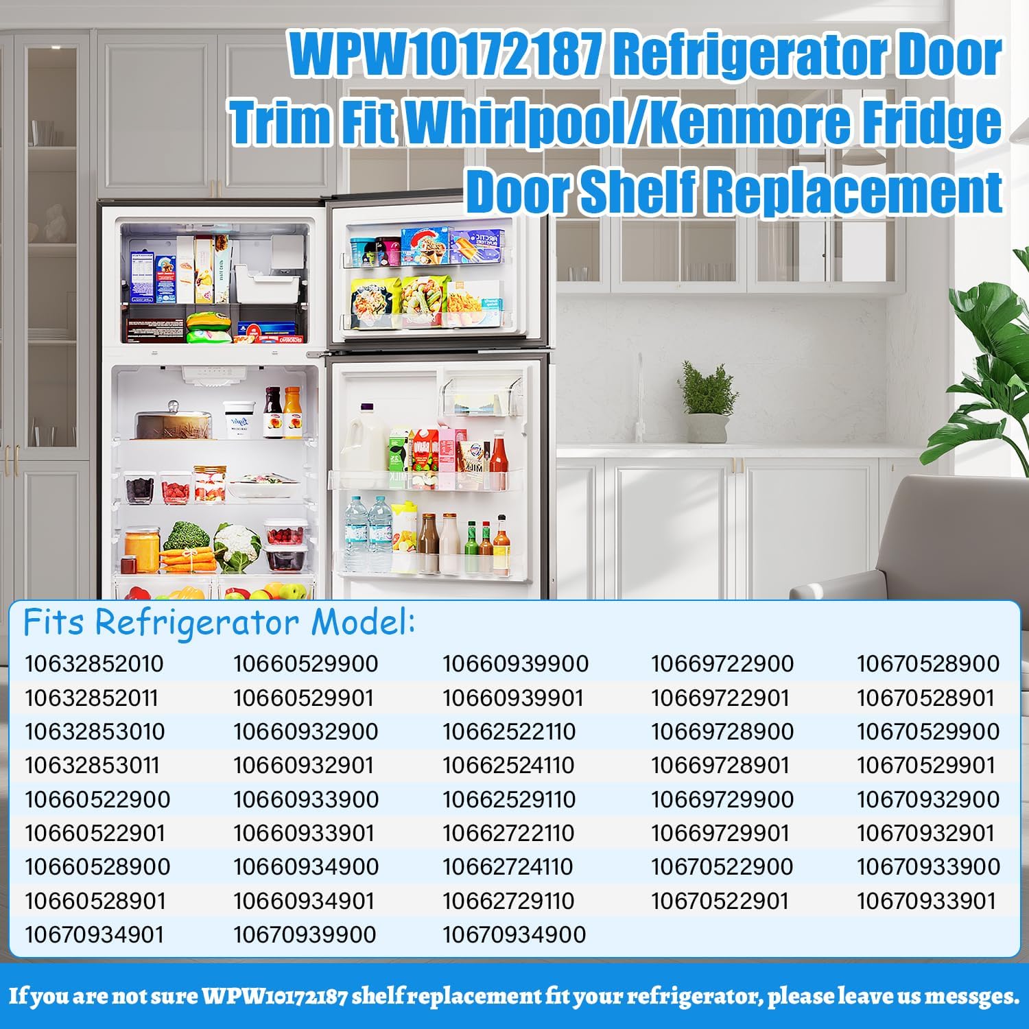 Detalle 2 de YEECHUN WPW10172187 Refrigerator Door Bin, Lower Side Shelf, 23.82-Inch