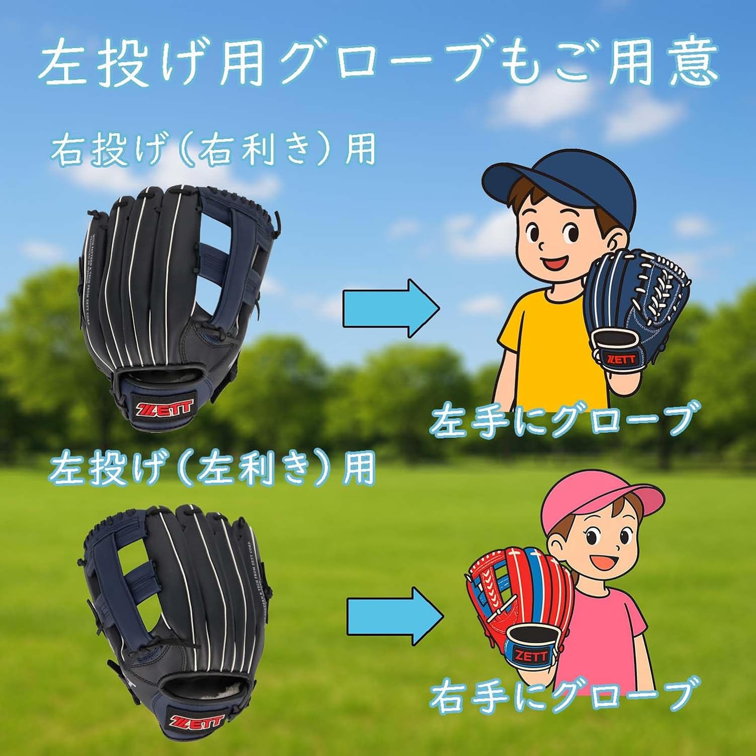 Detalle de ゼット BDG2112VA キャッチボール用グローブ 11.5インチ 衝撃吸収パッド付き 左投げ用