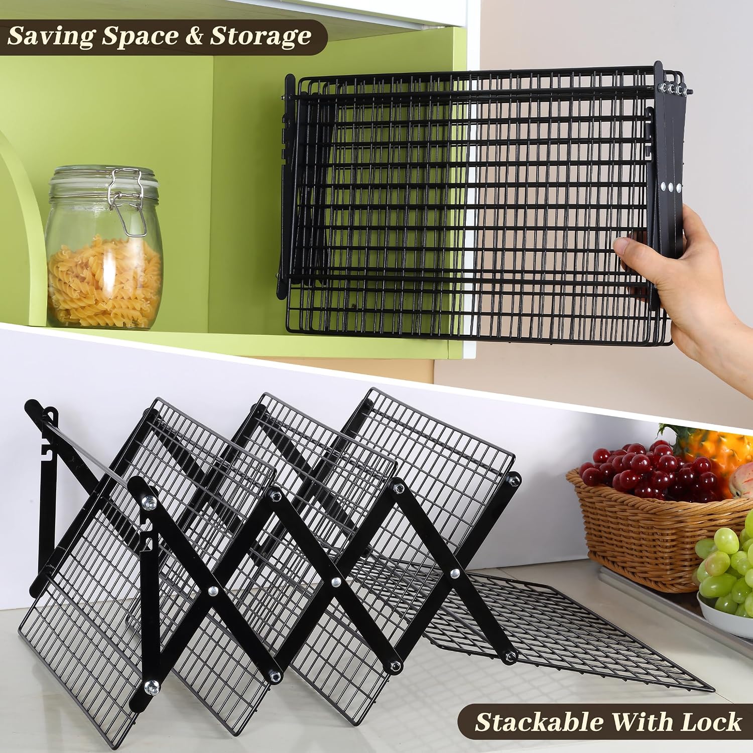 Detalle de Pleafind Collapsible Cooling Rack, 2/3/4-Tier