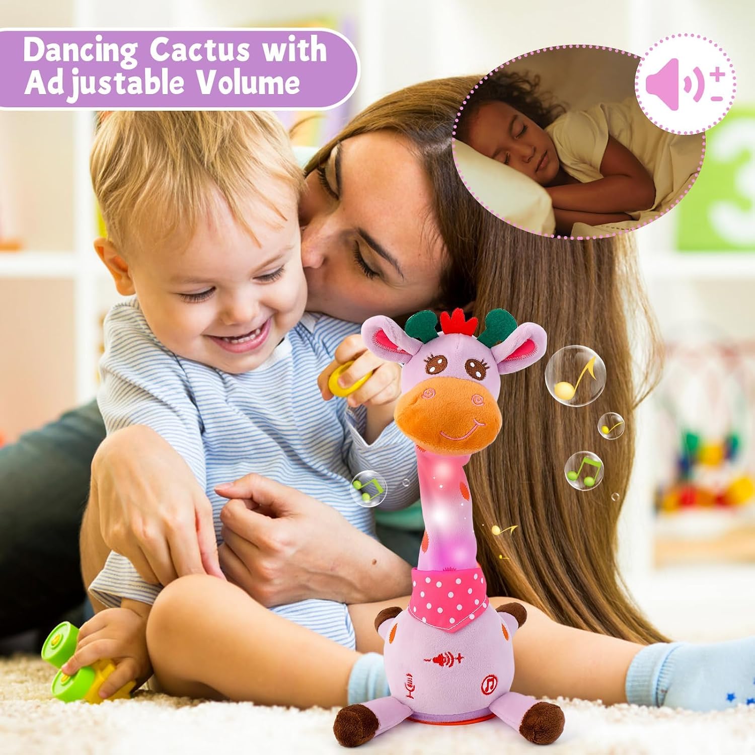 Thumbnail 2 de Singing Dancing Giraffe Toy, Purple – Volume Control, Speech Encouragement for Kids