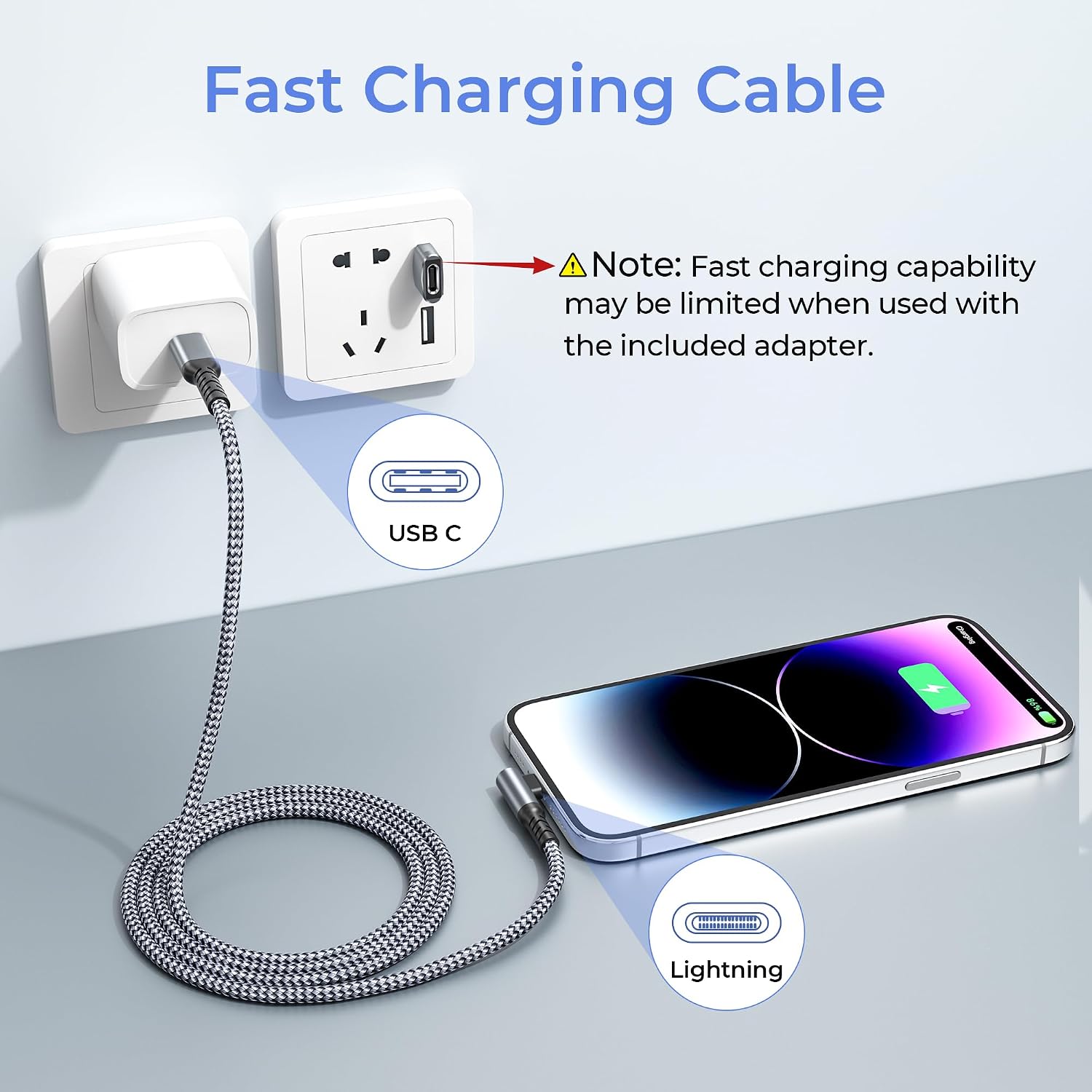 Thumbnail 4 de BASESAILOR iPhone 14 right‑angle 3m Lightning cable