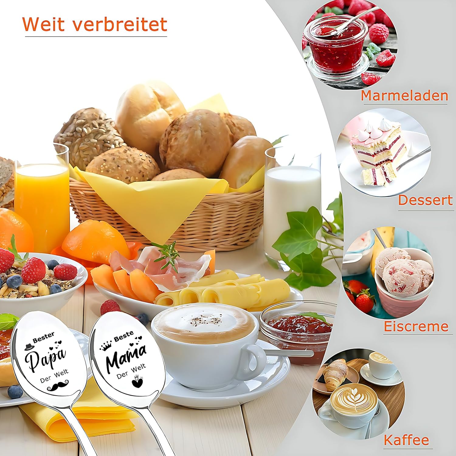Thumbnail 2 de Vatertags- und Muttertagsgeschenk: Gravierte Kaffeelöffel 2er-Set