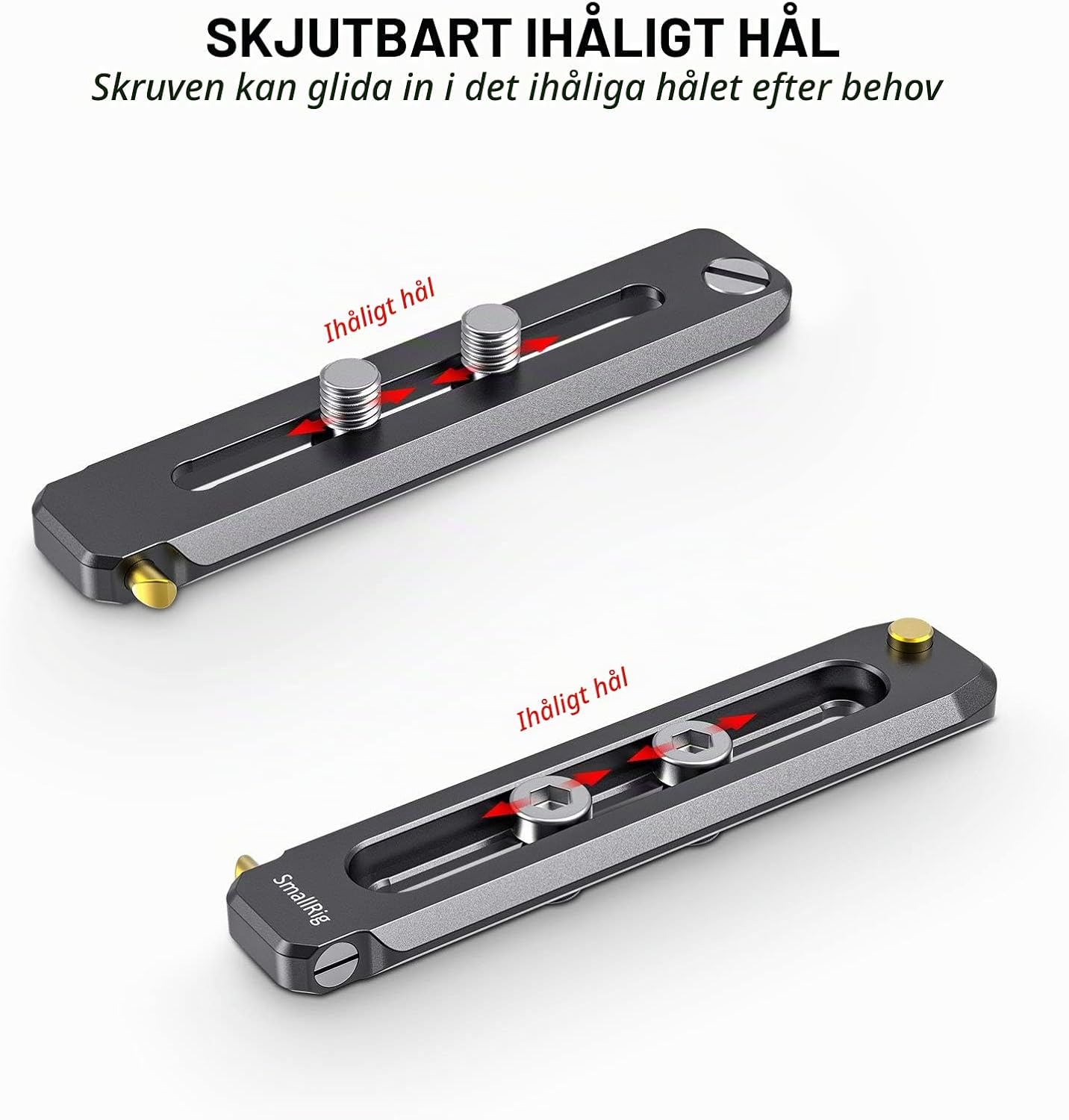 Detalle de SMALLRIG BUN2484B lågprofil NATO-skena 90 mm med säkerhetsstopp