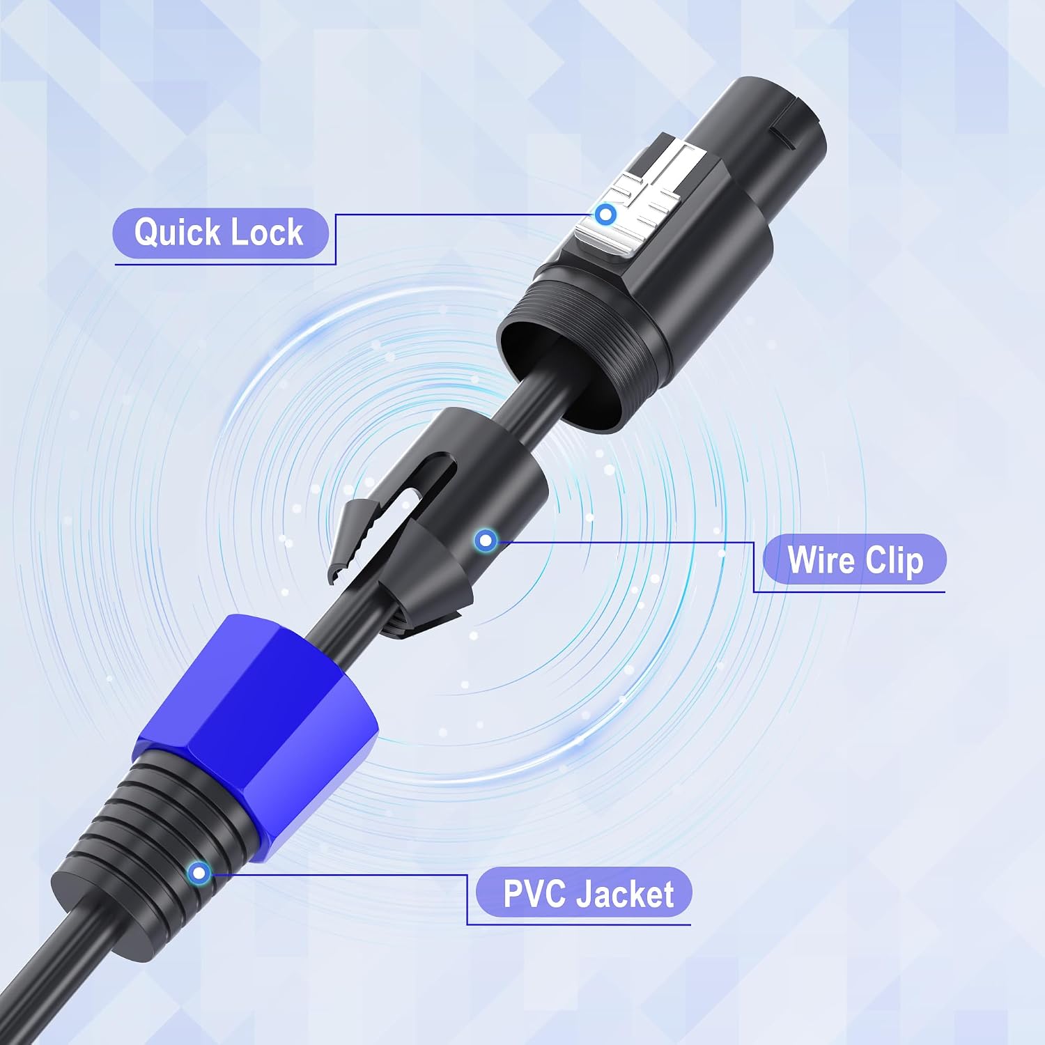 Thumbnail 4 de Jumwa 15M NL4FC to NL4FC Speakon Cable – 15AWG 2-Wire, Twist Lock, Heavy Duty