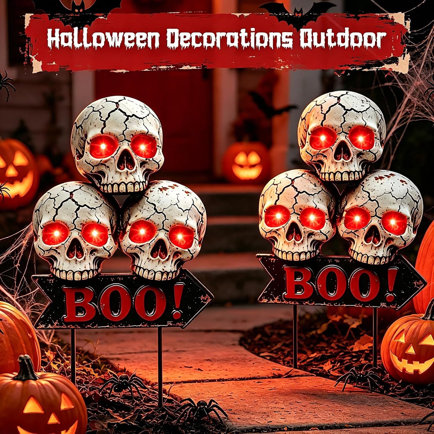 Thumbnail 6 de yulloyello LL-WSSTKL-1P Solar Halloween Skull Garden Stake with Red LED Eyes