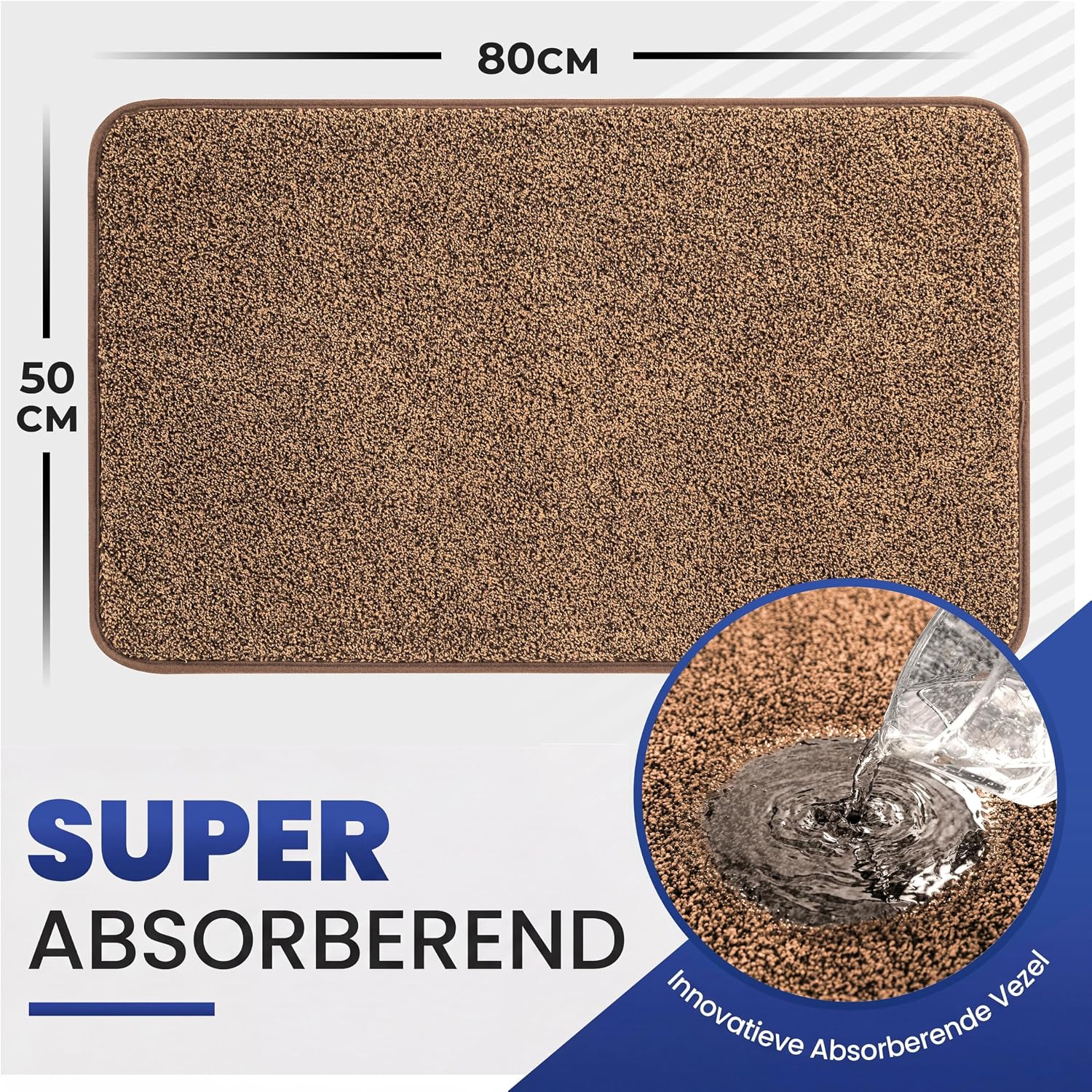 Detalle 2 de Mibao Soft Step 2.0 droogloopmat 50 x 80 cm, wasbaar met antisliponderkant