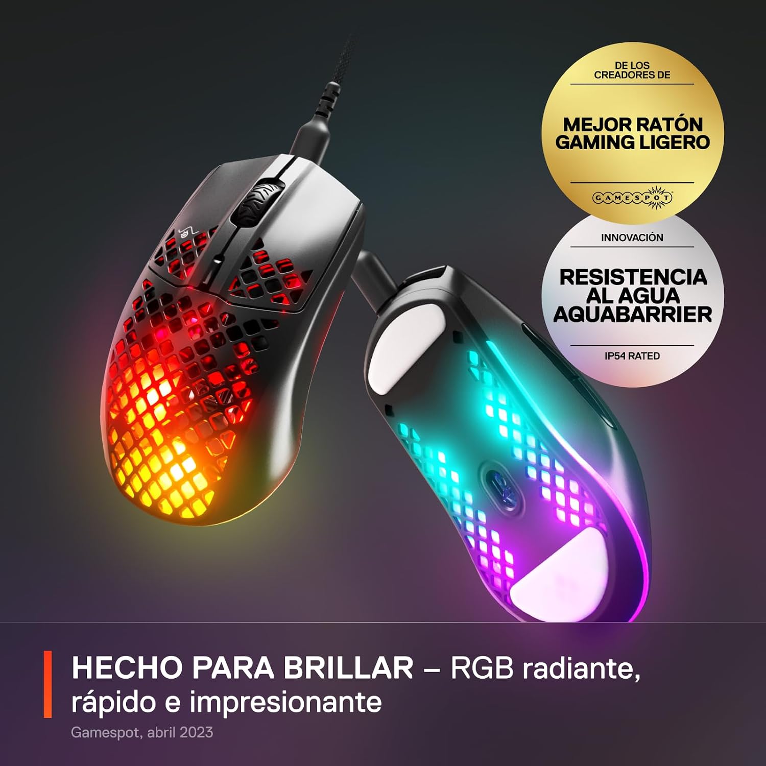 Detalle 2 de SteelSeries Aerox 3 ratón gaming ultraligero