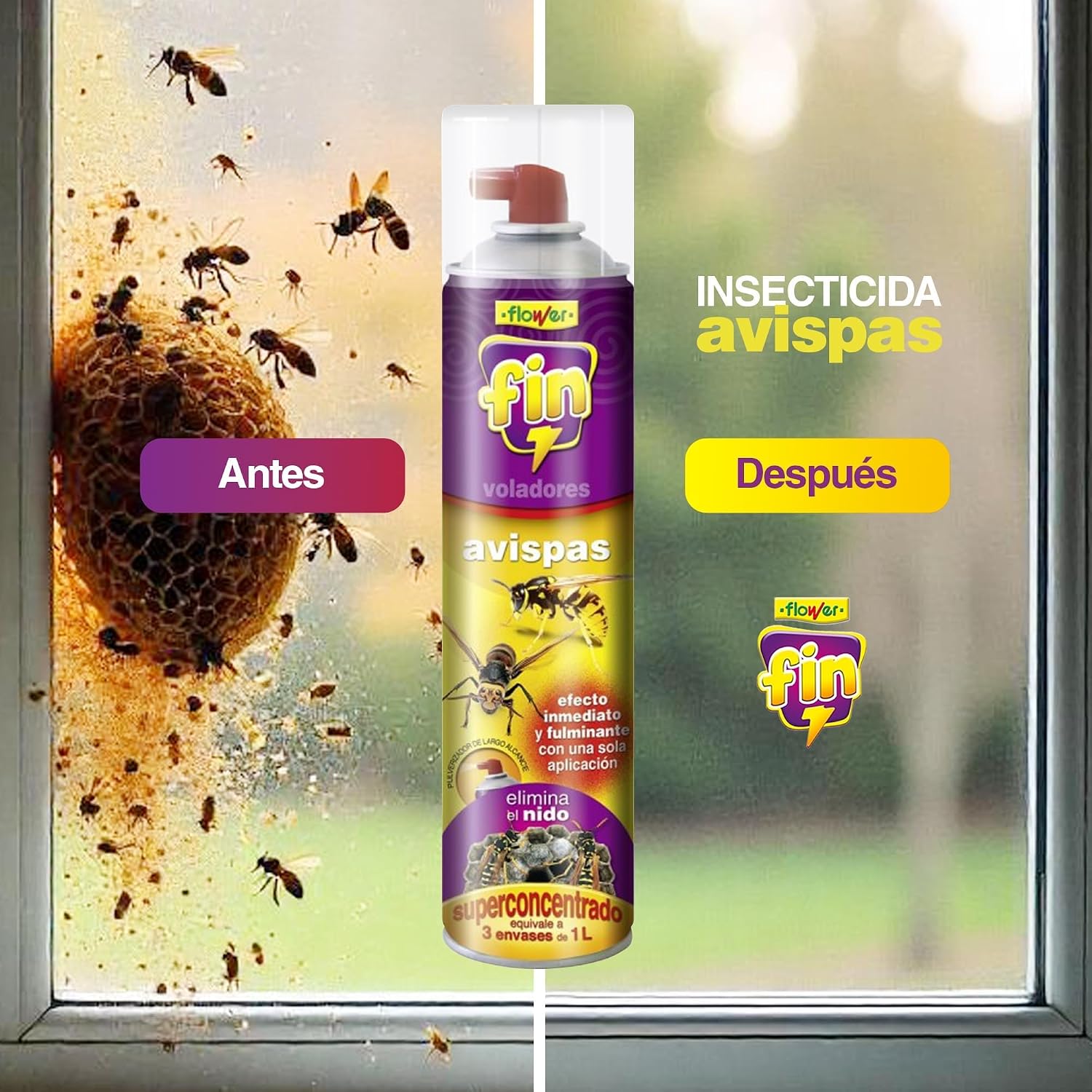 Detalle de Flower Fin Avispas 800 cc insecticida