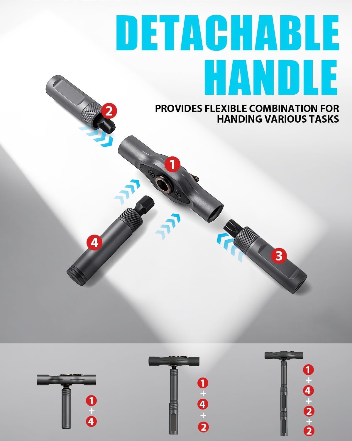 Detalle de VMAN VMAN-RS1-24IN1 Ratchet Screwdriver Set with 24 S2 Steel Bits