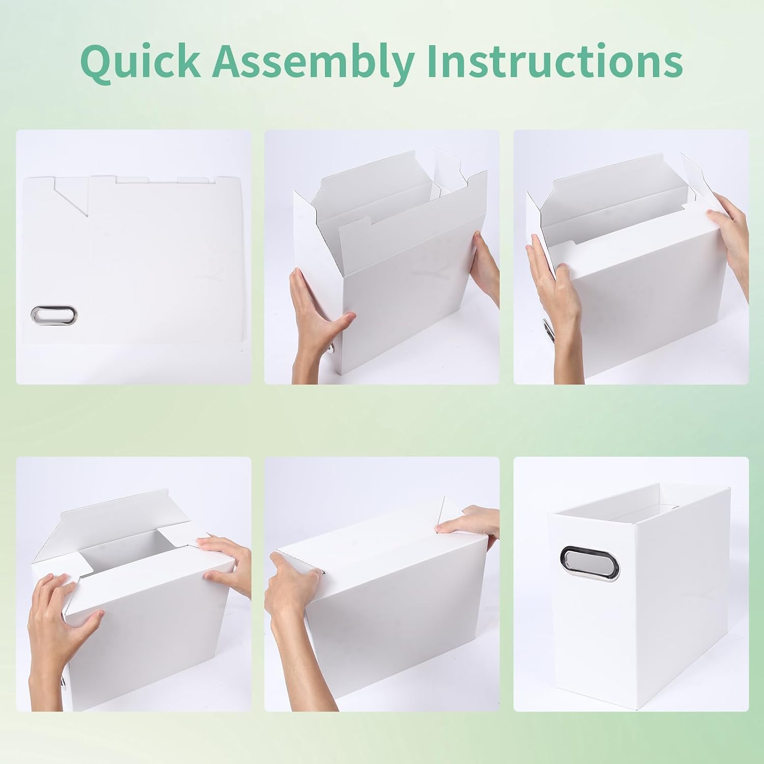Detalle 1 de Tcbelosion Collapsible File Organizer Box with Handle (2 Packs)