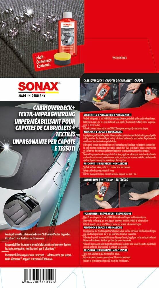 Thumbnail 1 de SONAX Cabrioverdeck Textil-Imprägnierung 250 ml