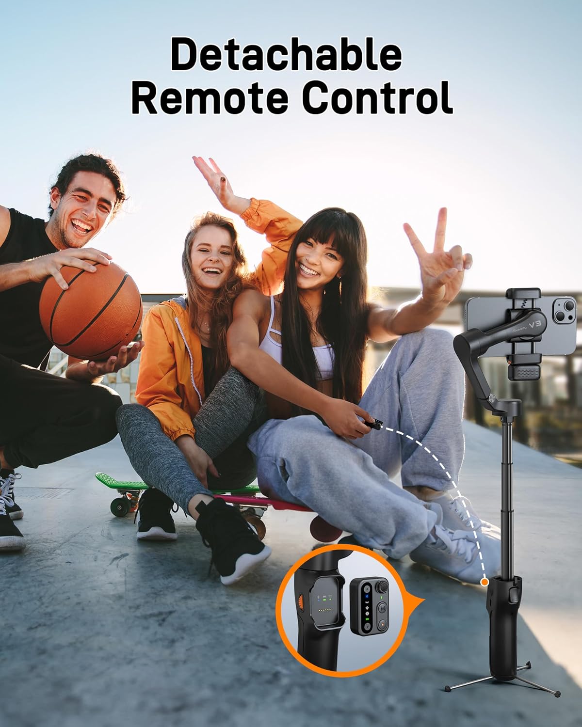 Thumbnail 3 de hohem iSteady V3 stabilizzatore per smartphone con tracker AI magnetico, treppiede integrato e controller rimovibile